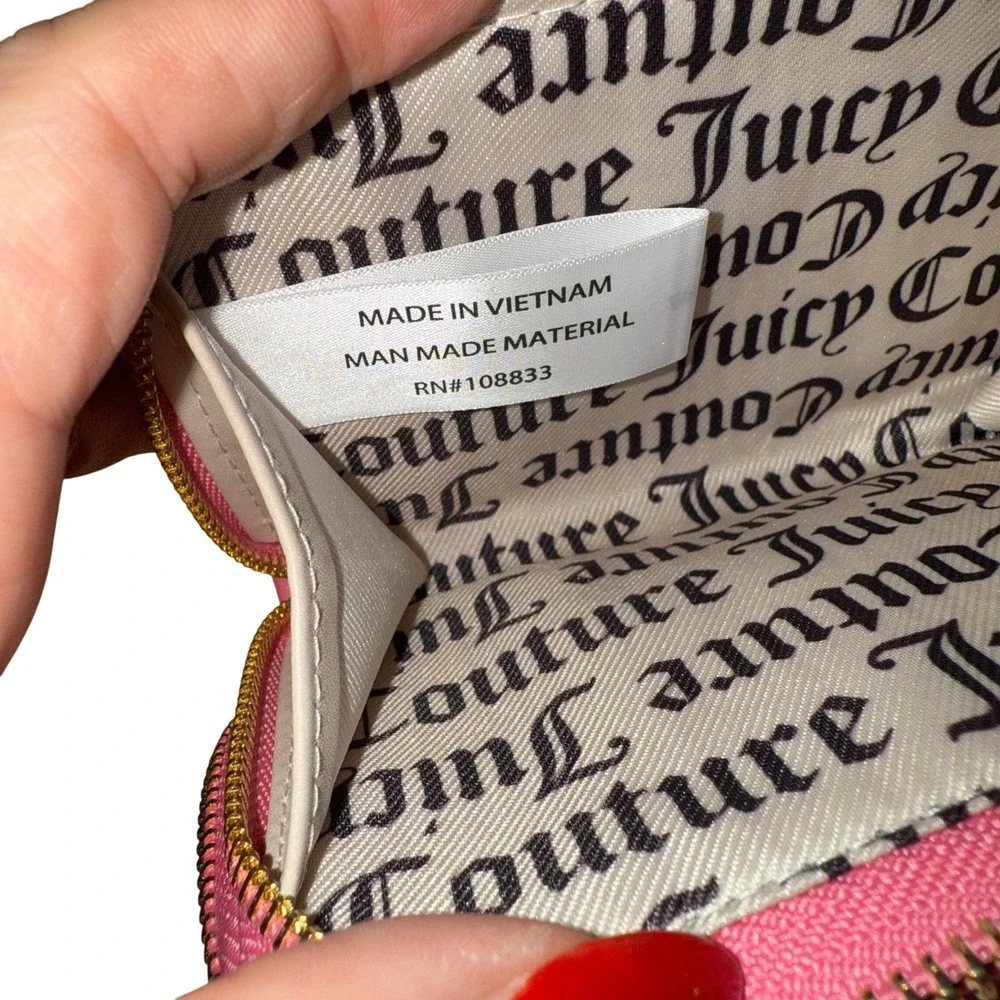 NWOT Juicy Couture Wallet Light‎ Pink Terry Cloth Logo Handbag Cardholder Wallet